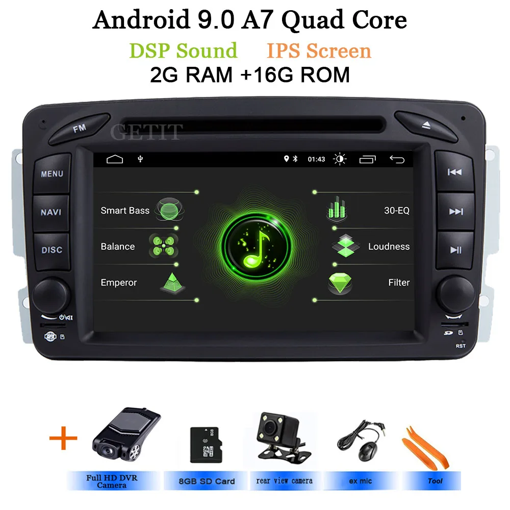 DSP ips Android 9 dvd-плеер для автомобиля Mercedes Benz E-W210 CLK W209 c-класс W203 W463 W208 Vaneo Vito gps стерео BT wifi - Цвет: DSP-IPS 2G CAMS