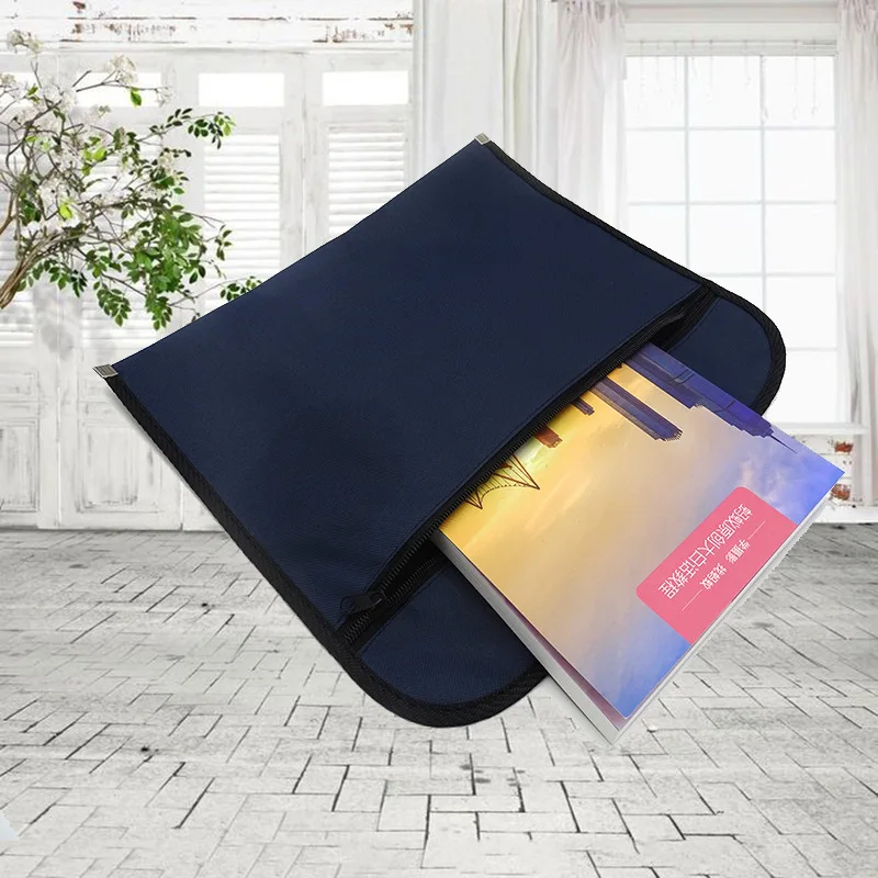 B4/A4 Canvas File Bag/Document Bag/Handbag/Oxford Zipper Waterproof Conference Bag Customizable Printing