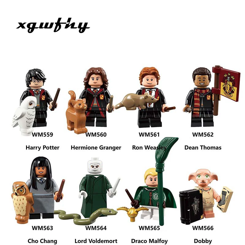 

Harry Magic Figures Fantastic Beasts Hagrid Dobby Snape Dumbledore Ron Hermione Lord Voldemort Model building Blocks Toys JM109