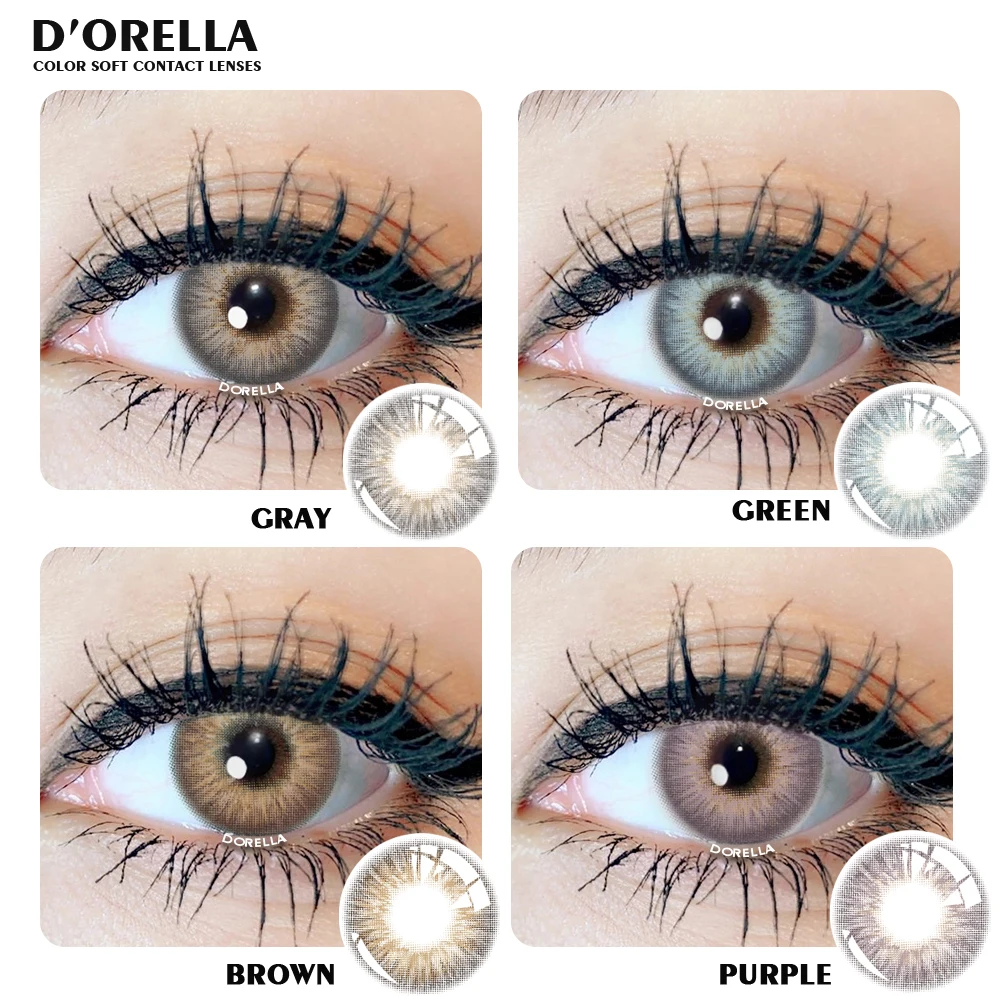 D orella-lentillas suaves para cosméticos para ojos, Color de ojos, belleza, pupila, 1 par (2 uds), novedad de 2021