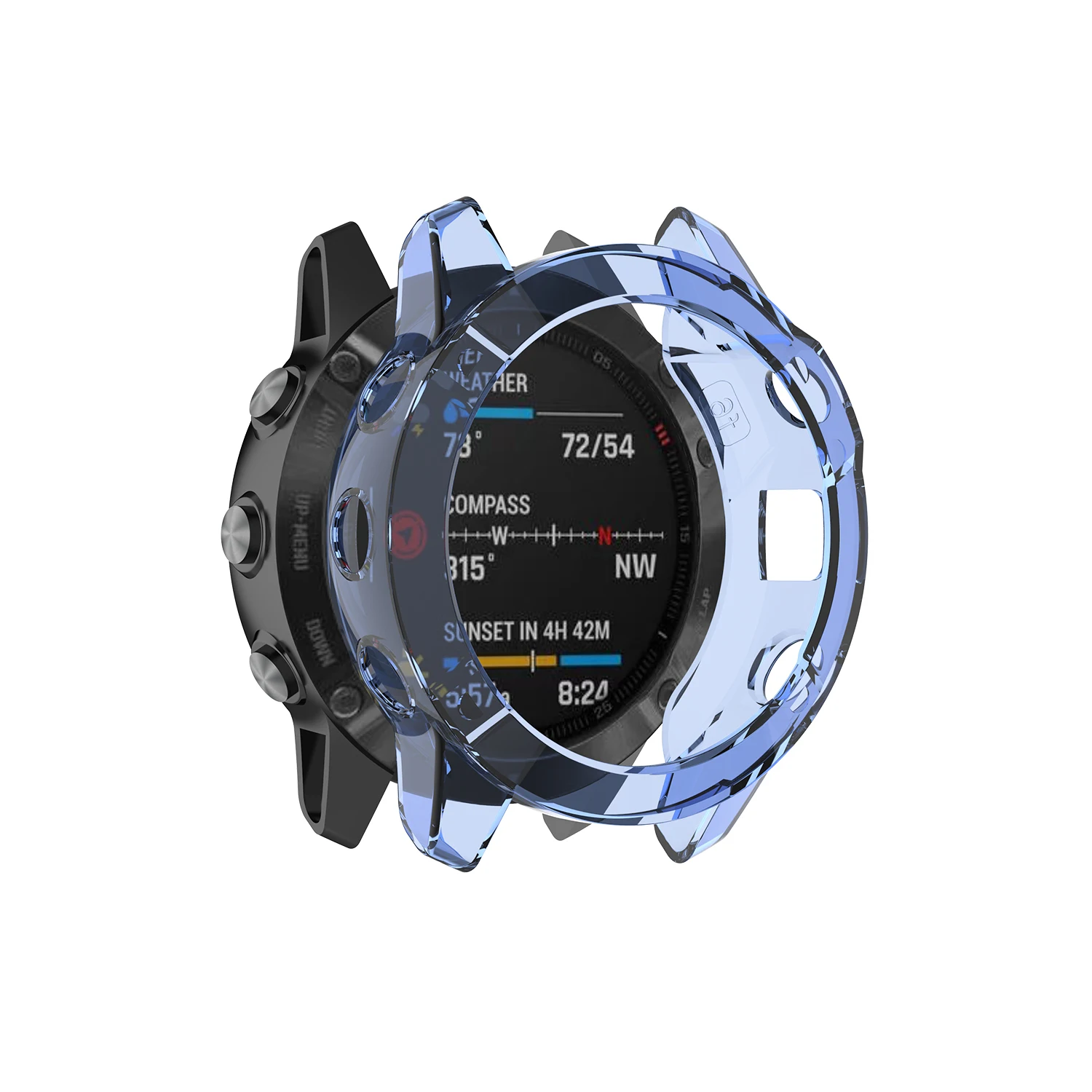 Blue Чехол для часов Garmin Fenix 6 6s 6x Pro из ТПУ, защитный чехол для смарт-браслета, сменный противоударный Прозрачный чехол для часов - Цвет: Blue