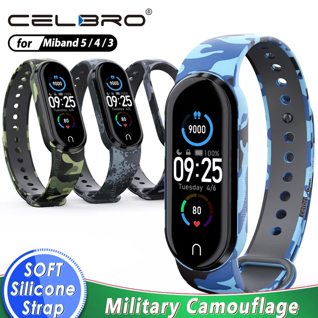 Pulsera de silicona para Xiaomi Mi Band 4, 5, 3, correa de reloj de  camuflaje, correa de reloj de repuesto para Xiaomi Mi Band 4, Correa NFC -  AliExpress