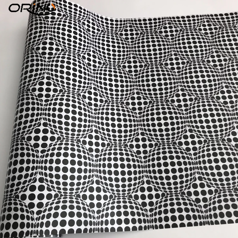 3D Black White Camo Vinyl Wrap Sticker-3