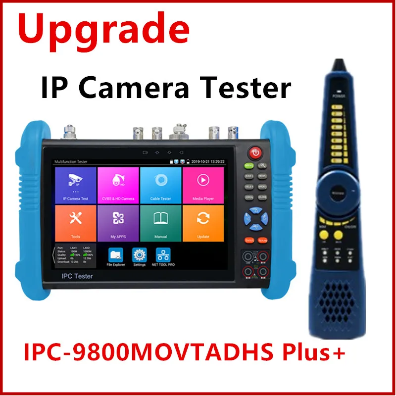 

HD CCTV Tester Monitor IPC-9800CLBMOVTADHS Plus+ AHD TVI CVI SDI H.265 Multimeter Optical fiber VFL TDR For CCTV Tester