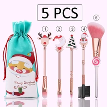 Christmas Candy Makeup Brush Old Man Elk Cute Mini Makeup Kit Soft and Silky Cartoon BTS Style VEEK Esthetic Salon Store