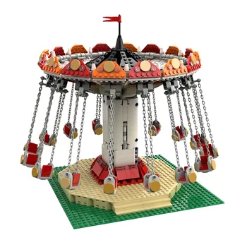 

Lepining Bricks Compatible MOC-36035 Swing Ride Friends Amusement Park Blocks Roller Coaster Figure Model Toys Children Girls