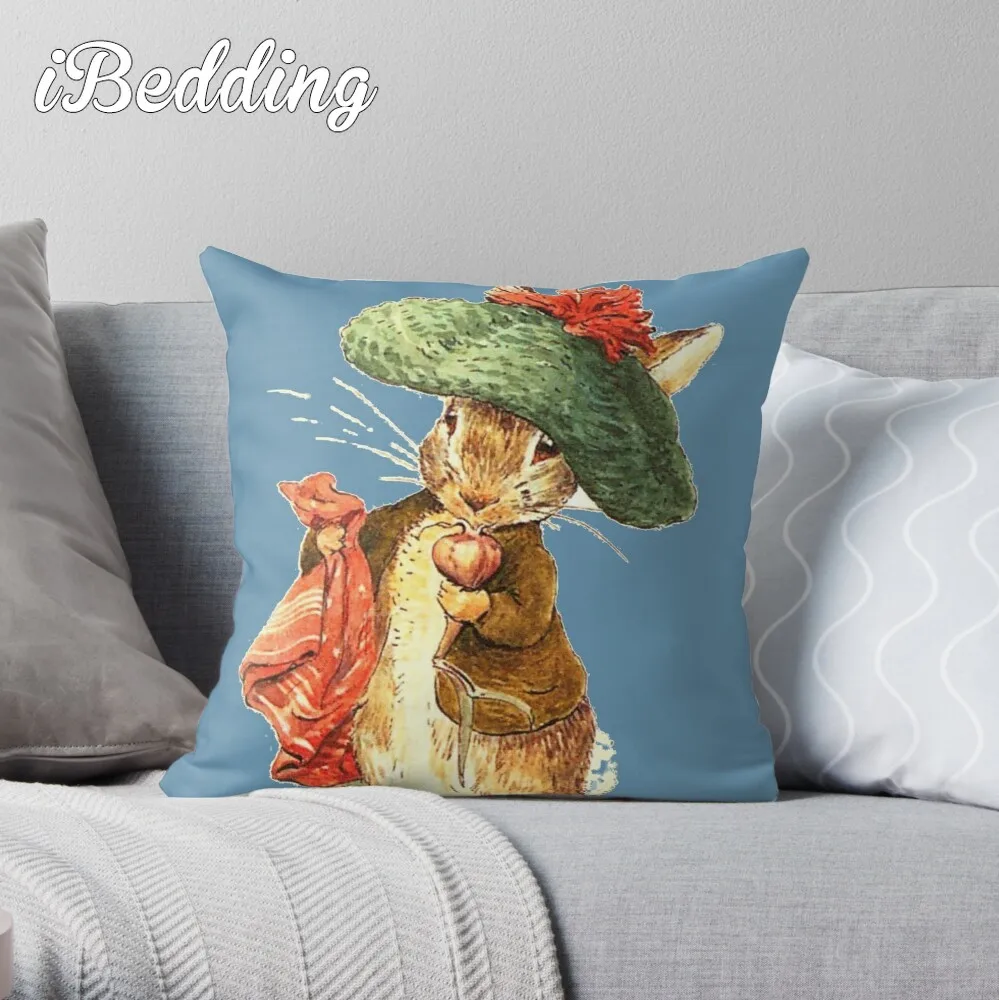 

Benjamin Bunny - Beatrix Potter Throw Pillow Cushion Cover Polyester Throw Pillows Case On Sofa Home Living Room Car Seat Decor