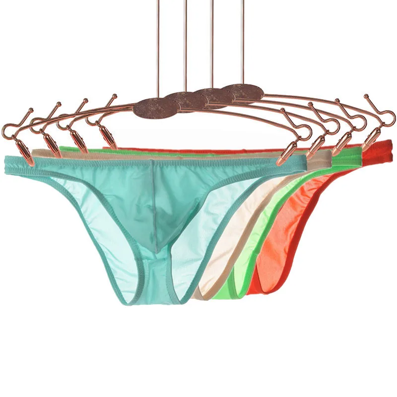 

New Ice Silk Ultra-thin Transparent Men Sexy Underwear Briefs Men Seamless Breathable Panties Pouch Bikini Underwear mens