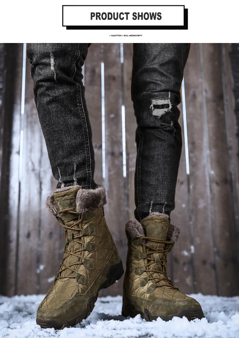 Erkek Ayakkabi/зимние водонепроницаемые мужские ботинки на меху; плюшевые теплые мужские ботинки; весенняя обувь; удобные повседневные ботинки