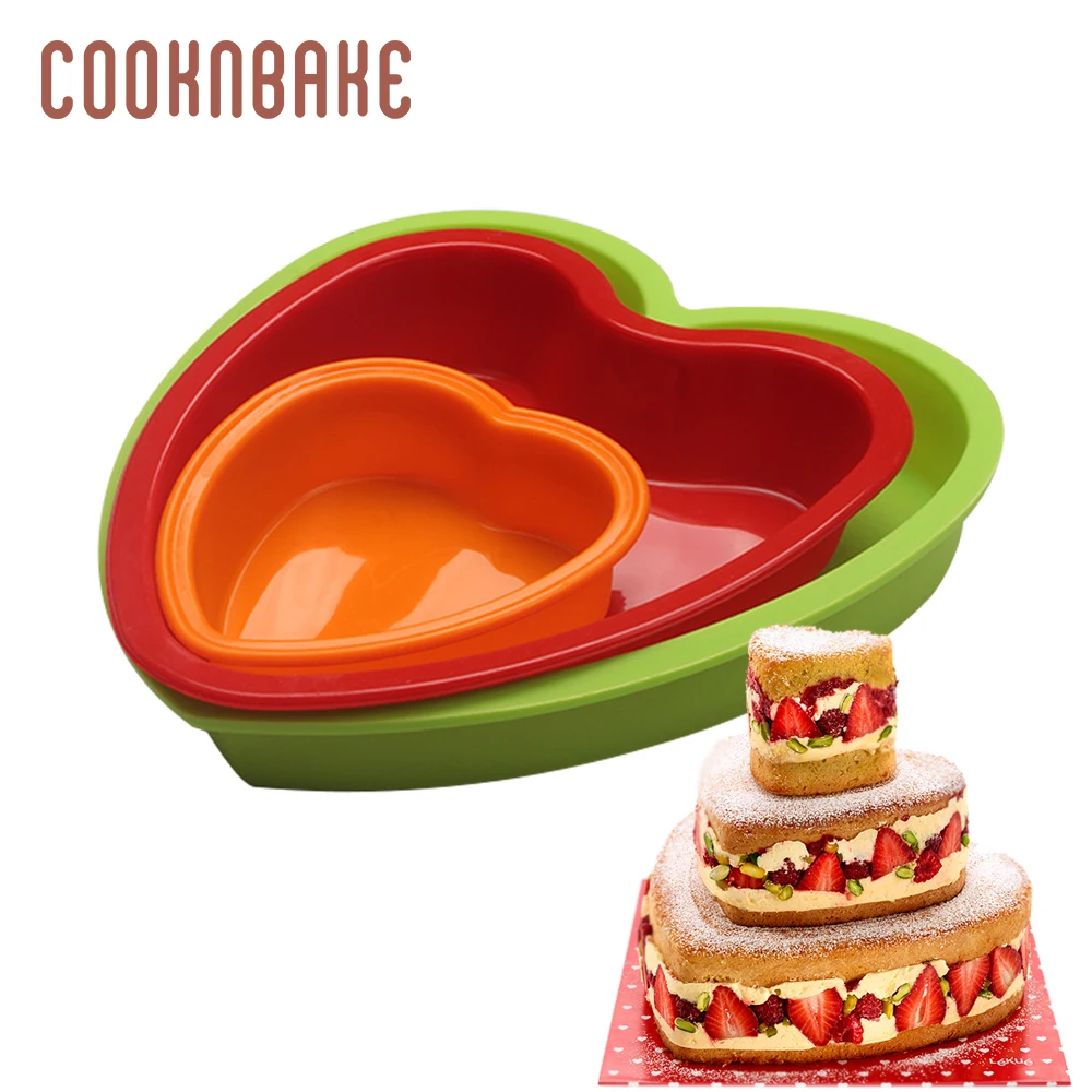 Силиконовая форма COOKNBAKE для большого торта выпечки с сердечками 3D пиццы хлеба