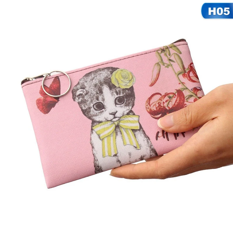 Детский кошелек для монет с мультяшным котом, клатч, маленький кошелек, женские кошельки для монет, милая детская сумка на молнии, кошелек для мелочей