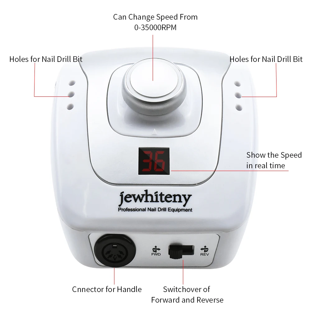 32 Вт 35000 об/мин профессиональный электрический сверлильный аппарат для маникюра, педикюра, пилочки с резаком, ручка для маникюра, инструменты