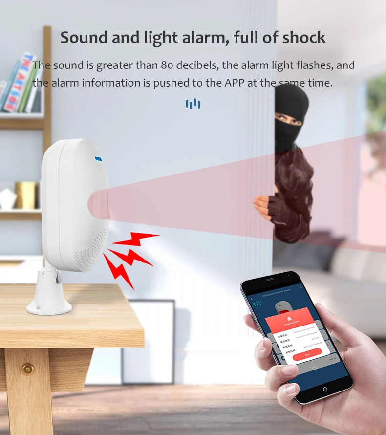 Tuyasmart WiFi Motion Sensor Alarm PIR Infrared Detector Pet Immune Detection Security Anti-thief System Tuya Smart Life APP home security keypad