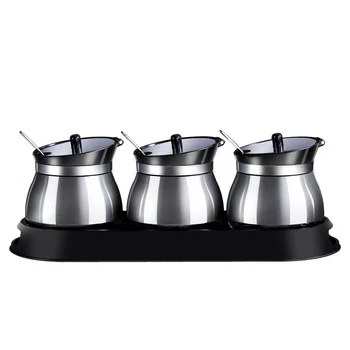 

Kitchen Supplies Glass Seasoning Box Salt Shaker Seasoning Jar Home Seasoning Bottle Storage Box Combination Seasoning Bottle