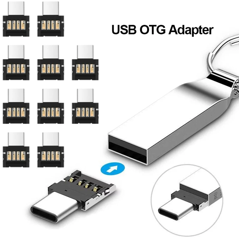 

10PCS USB-C 3.1 Type C to USB OTG Adapter Connector Supported for Type-C Enabled Smartphone USB Flash Drive