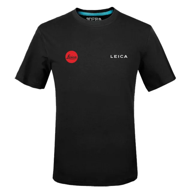 Летние хлопковые футболки Leica с логотипом футболки с коротким рукавом Slim Fit Модные Топы И Футболки Мужская одежда m r
