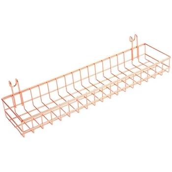 

Botique-Rose Gold Grid Wall Basket Wire Wall Shelf for Grid Panel Easy Hanging Tray for Cute Things on Your Grid Wall Storage Di