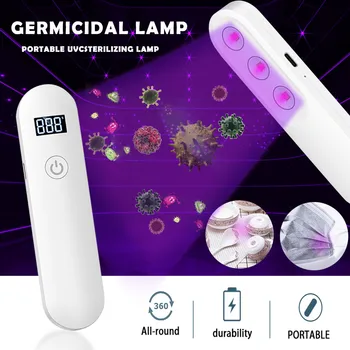 

Portable Led Uv Uvc Disinfection Lamp Germicidal Sterilizer Light Handheld