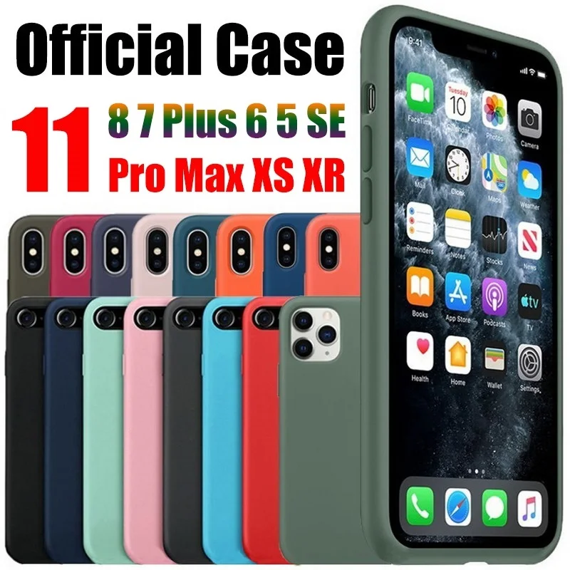 

Official original case for iphone X 7 8 Plus 6 6s cover for apple iPhone 11 Pro Max Xs XR Liquid silicone case with retail box