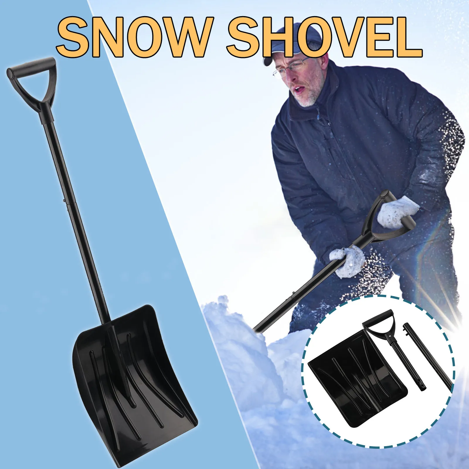 Portable Snow Shovel Winter Telescopic Multifunctional Remover Camping Garden Folding Survival Tool | Дом и сад