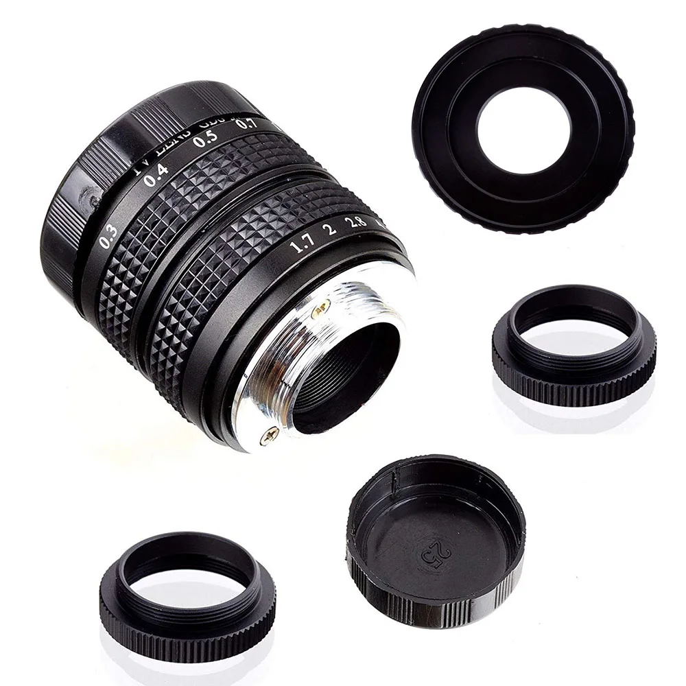 Fujian 35 Millimetri F/1.7 Aps-C Cctv Lens + Anello Adattatore + 2 Macro Ring Per Canon Ef-M Eosm Mirroless Macchina Fotografica M1/M3/M5