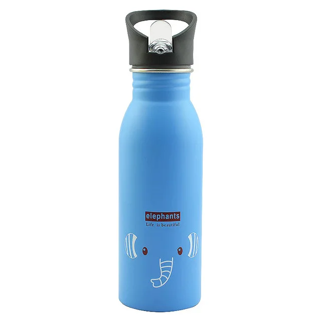 Портативная чашка из нержавеющей стали с милым животным узором, Спортивная бутылка для путешествий, кемпинга, бутылка для холодной воды, детская бутылка для воды Y1