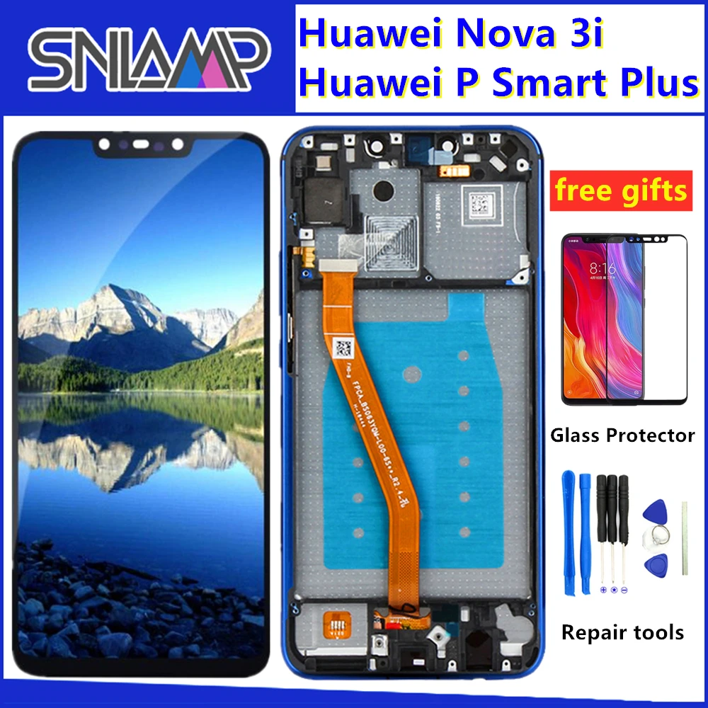 ЖК-дисплей для huawei P Smart Plus сенсорный экран+ рамка дигитайзер сборка для Nova 3i ЖК-экран INE-LX1 INE-L21