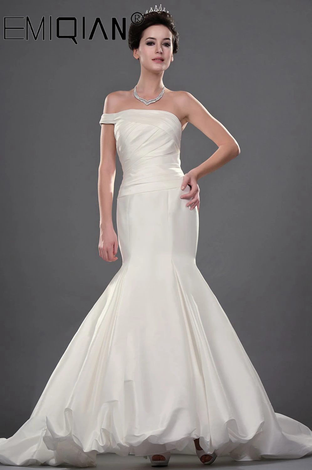 taffeta mermaid wedding dress