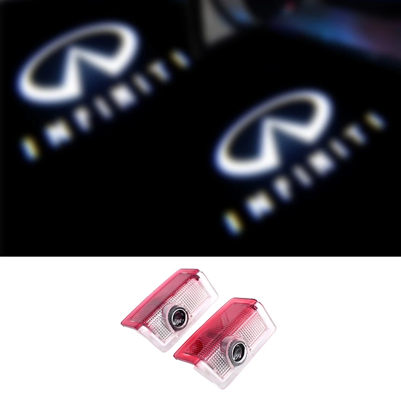 2 шт. подсветка дверей автомобиля для Infiniti Q30 Q50 Q60 Q70 QX50 QX56 QX60 QX70 QX80 Добро пожаловать свет лампа-проектор логотипа авто аксессуары - Испускаемый цвет: 1-2
