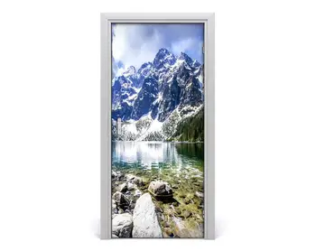 

3D Sticker Color Bricks Pulling Door Home Snow Mountain Lake Decor Paste Self Adhesive Waterproof Wallpaper Print Art Picture