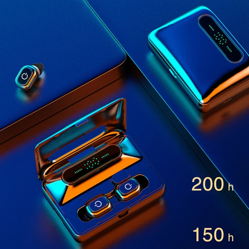 H60 Wireless Bluetooth 5 0 Mini Earbuds LED Digital Display Handsfree Headset with Charging Case Driving Stereo Earphone