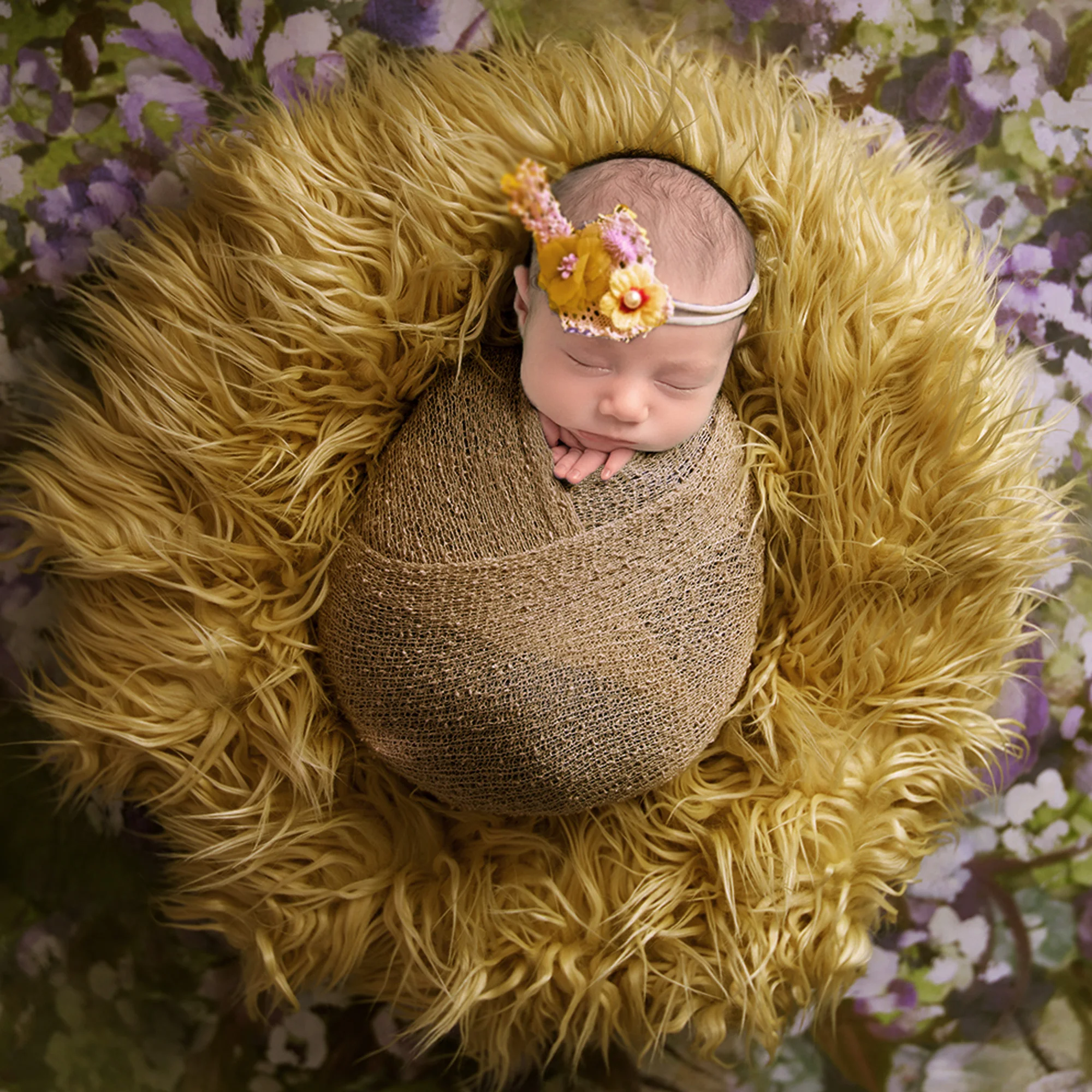 Don&Judy 2023 Newborn Baby Faux Fur Blanket Photography Props Soft Little Infant Basket Filler Stuffer Photo Shoot Background baby round blanket long pile mongolia faux fur studio prop newborn photo shoot background basket filler photography accessories