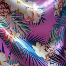 Гавайские цветочные принты, сатиновые, мягкие, для шитья, сатиновые, тильда, ткань для шарфа, шелковистые, с принтом, сделай сам, для шитья, ленты, ткани