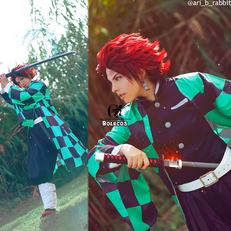 ROLECOS аниме демон Slayer Косплей Костюм Kamado Tanjirou Kimetsu no Yaiba косплей костюм для мужчин