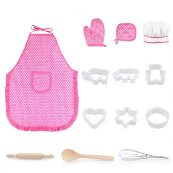 

Complete Kids Cooking And Baking Set For Kids Cute Apron Cooking Baking Tools Kitchenware Pretend Toy Kitchen Supplies For Kids