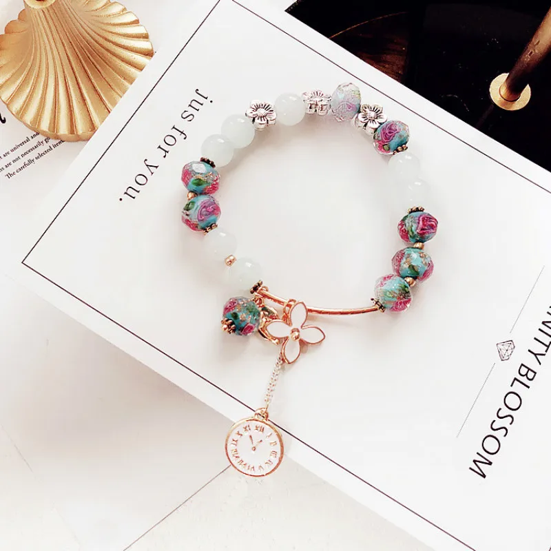 Personality Charm Pandora Bracelet for Women Accessories Multicolor Beads Watch Flower Gold Luxury Bracelets Trending Products