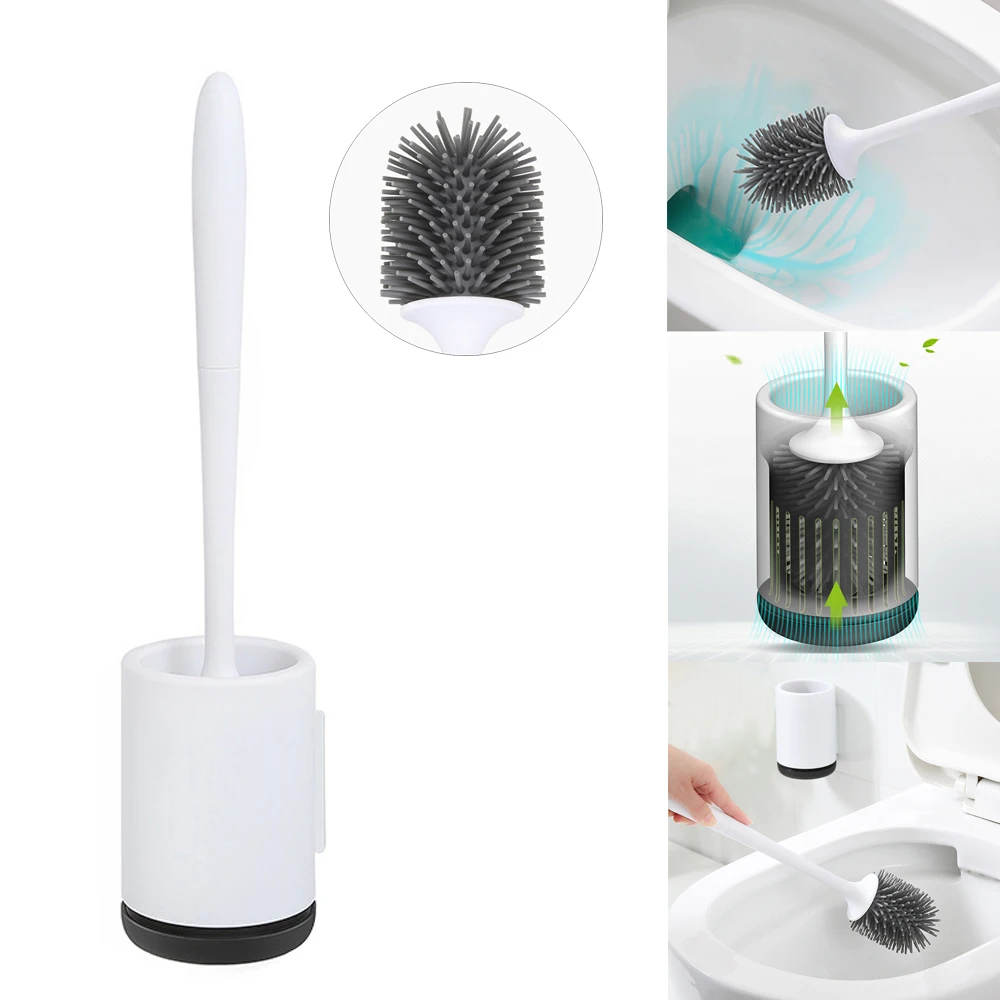 

Toilet Brush Rubber Head Holder Cleaning Brush For Toilet Wall Hanging Household Floor Cleaning Bathroom Accessories