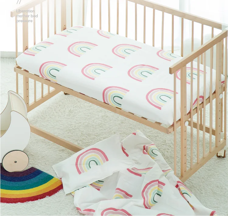 

100% Cotton Crib Fitted Sheet Soft Baby Bed Mattress Cover Protector Cartoon Newborn Bedding