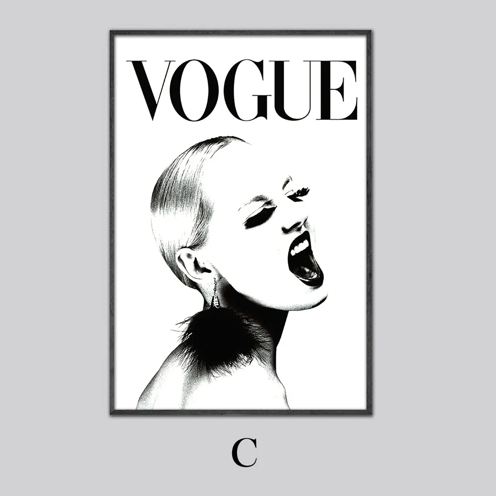Vogue Cuadros стиль скандинавские украшения стены искусства Постеры-холсты и принты Картина на холсте для гостиной моды Женщины - Цвет: C