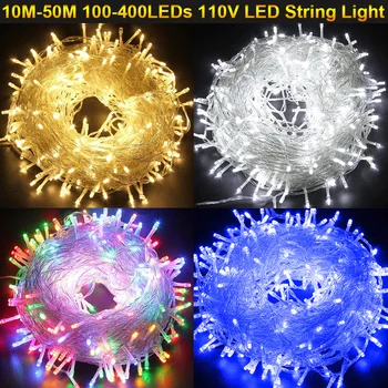 

Sale Multicolor Fairy LED String Light Christmas String Garland 110V LED String Lights Outdoor Waterproof 50M 30M 20M 10M D30