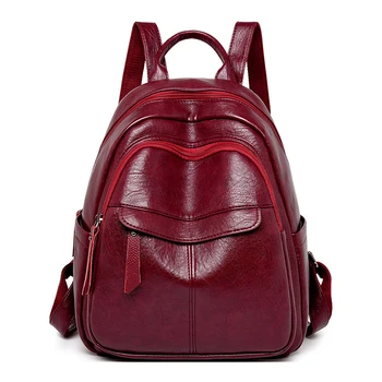 

Women Backpack Female High Quality Soft Leather Book School Bags For Teenage Girls Sac A Dos Travel Back pack Rucksacks Mochilas