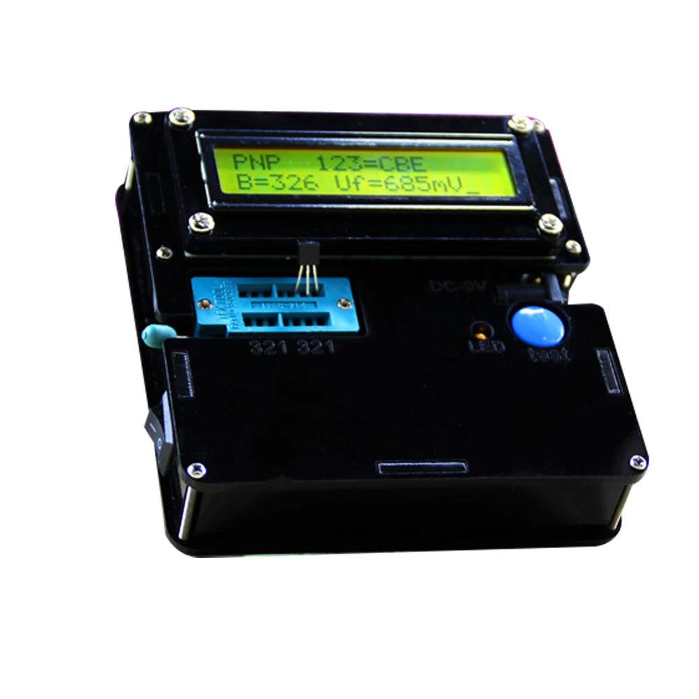 Multifunctional Transistor Tester DIY Kit Resistor Capacitor Triode Electronic Measurement with Acrylic Shell and Parts Set
