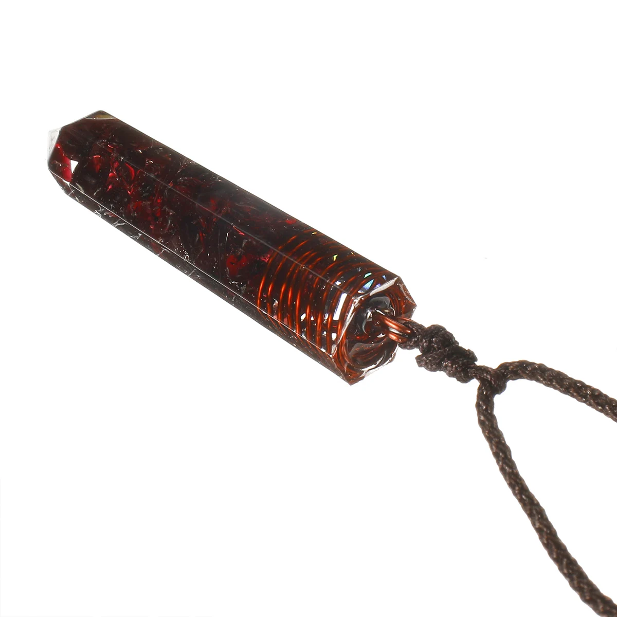 Гранат Orgonite кулон(5 см, 1,2 см)-богатство, любовь, медитация Orgone, рейки Infused, магнит для денег-талисман