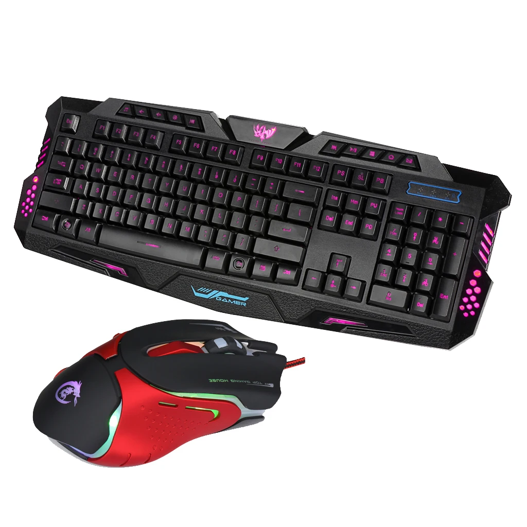 USB Wired Backlit Gaming Keyboard Mouse Combo with Anti-slip Large Mouse Pad for Advanced Gamers Game Keyboard And Mice Set Kit