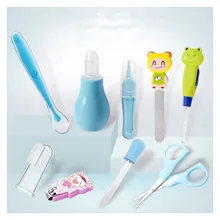 Детские носовые кусачки на присоске, 9 шт., уход, Не зажимает, кусачки для ногтей, Детские ноготки, ложка, детские ушные пинцеты для чистки носа