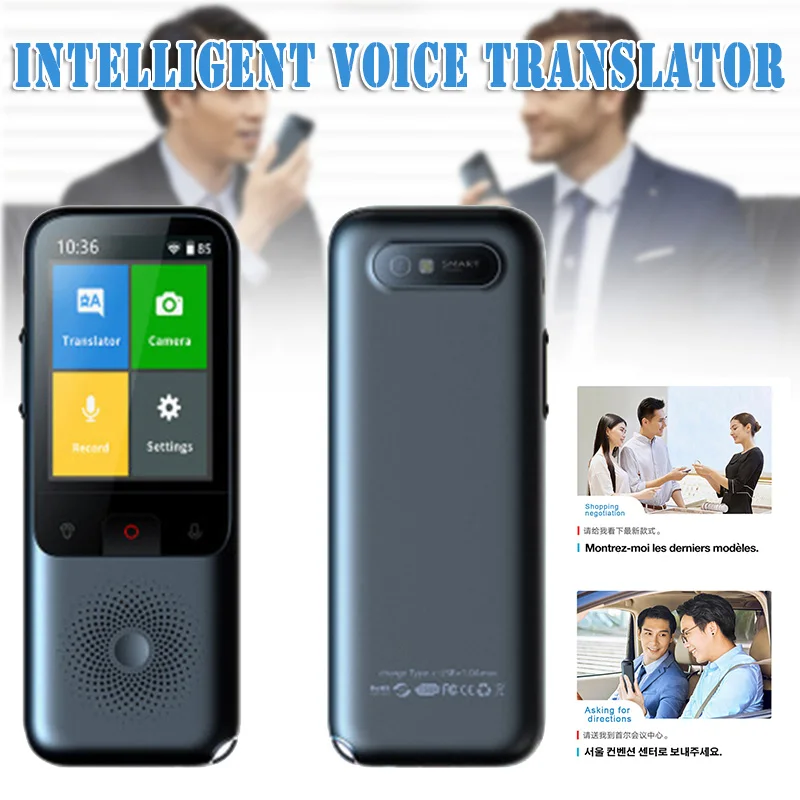 

Language Translator Device Portable 138 Languages Two-Way WiFi/Offline Translation Supports Voice/Text/Recording @M23 Translator