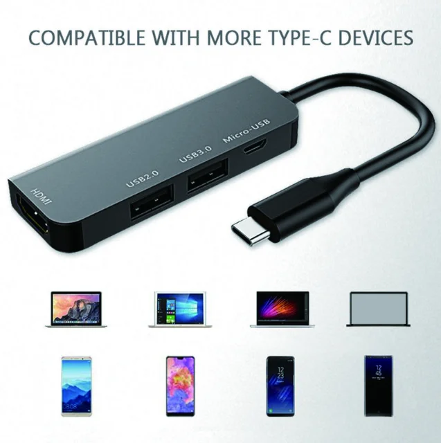 4 в 1 Usb C концентратор Usb type C адаптер док-станция с 4K Hdmi Pd Зарядка для Macbook 4-в-1 Usb C концентратор Usb type C адаптер