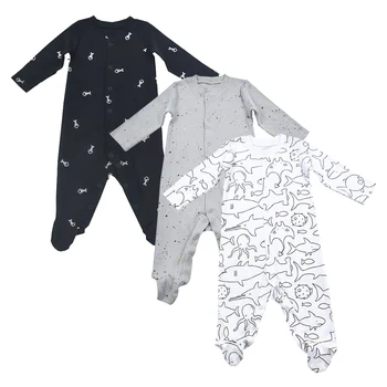 

3 Pieces/lot 0-3 Months newborn baby girl clothes Baby boys jumpsuit Spring Autumn Clothing cotton infantil menina footies 2020
