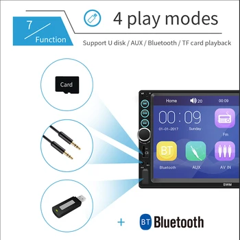 

X6 High-definition Big-screen Bluetooth radio card MP5 Reverse Image Multilingual MP5 Player 7-inch U Disk Radio MP5 Player