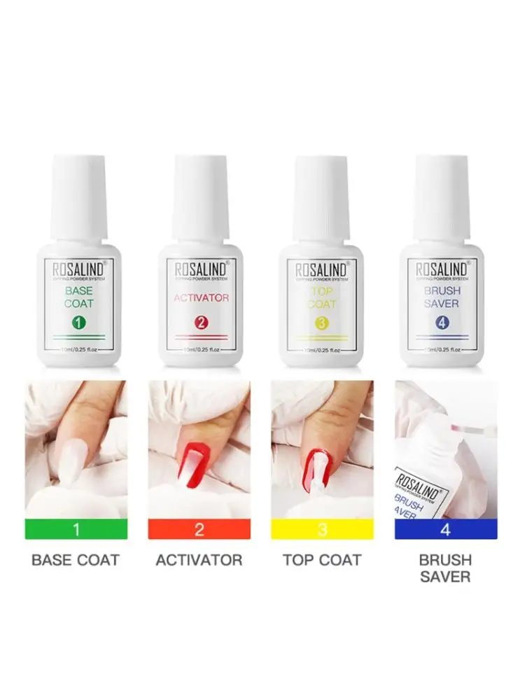 Mergulhando em pó Conjunto de Escova Prego Mergulho Francês Brilho Shinning Unhas Manicure Kit Várias Cores Duradouras 5 Cheap Brilho p unha